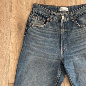 Zara cropped wide leg jeans